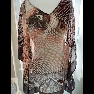 Chico's Travelers Patchwork Artesian Poncho